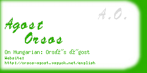 agost orsos business card